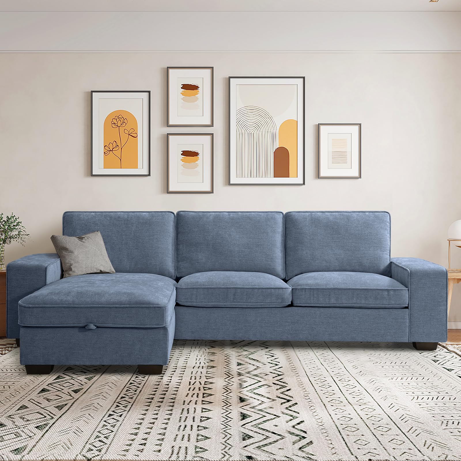 99“ Convertible Sectional Sofa,L Shaped Couch,Multi-Functional Reversible Sofa