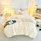 Gray Faux Fur Comforter Set Full/Queen 3 Pieces - 1 Shaggy Comforter 90x90 and