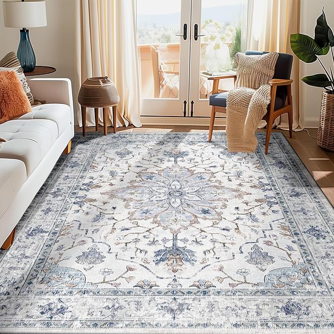 Area Rugs 5x7, Washable Rug, Non-Slip, Rugs for Living Room, Kitchen Rugs, Rugs