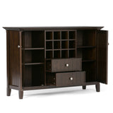 Bedford Solid Pine Wood 54 inch Rustic Sideboard Buffet Credenza in Dark Tobacco