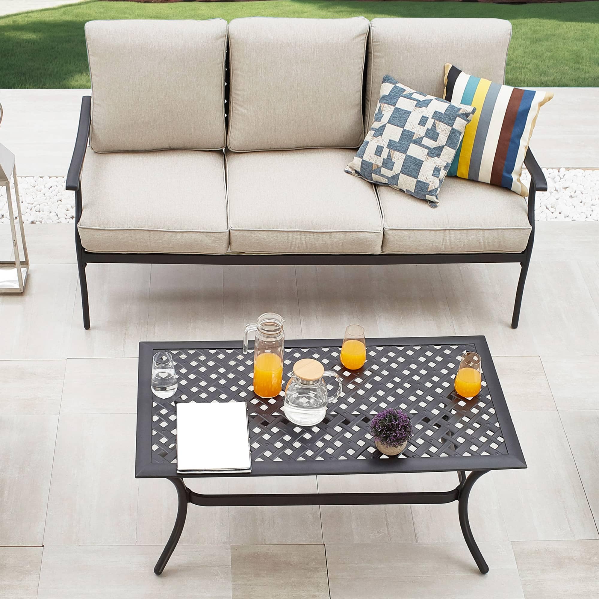 Patio Conversation Set 4Pcs Cushioned Outdoor Furniture Sets