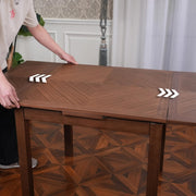 Extendable Dining Table Set for 4 - Walnut Veneer Space-Saving Design