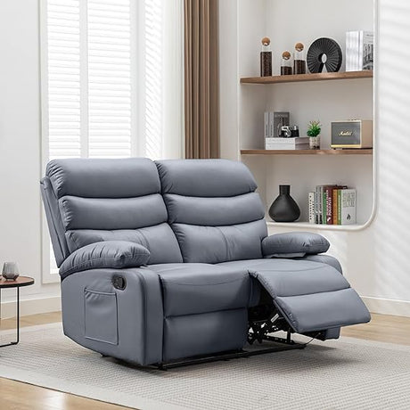 Loveseat Recliner Sofa, Small Sofa Couch, PU Leather Reclining Sofa 2