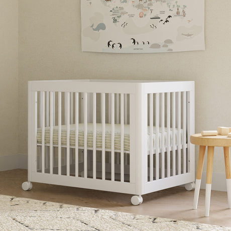 Yuzu Convertible All-Stages Bassinet, Midi, Full-Size Crib in White, Greenguard Gold