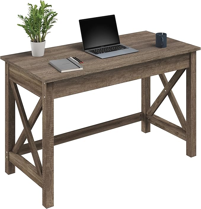 Writing Desk - Work Desk with X-Pattern Legs - for Office, Bedroom, Computer