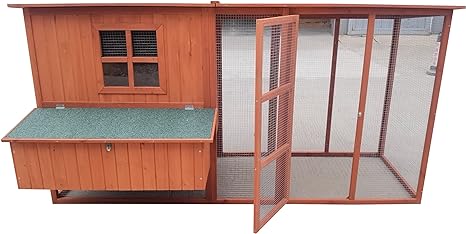 87" Wood Chicken Coop Backyard Hen House 4-6 Chickens 3 Nesting Box & Run New