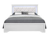 Global Furniture USA Pompei Metallic White Full Bed w/LED Light