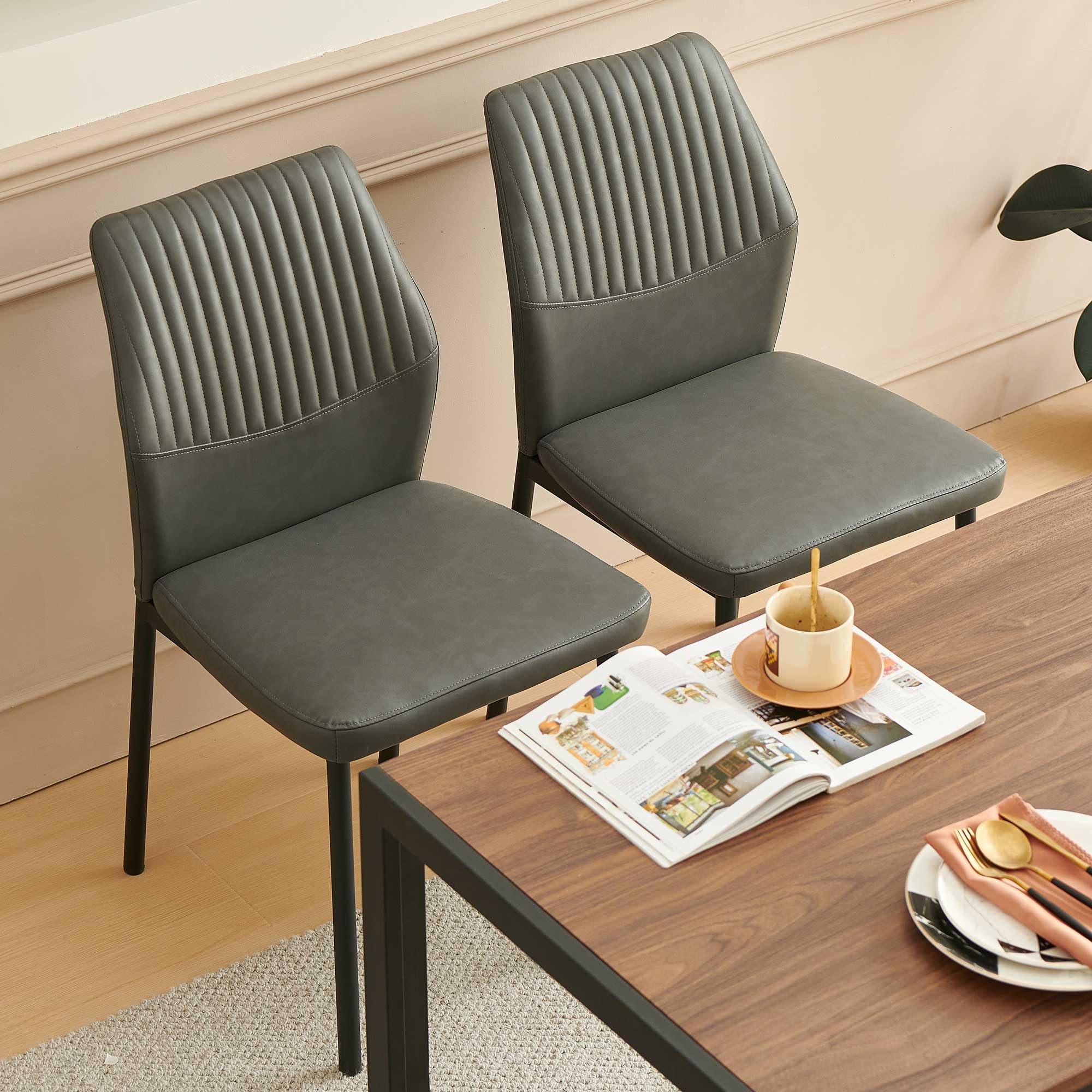 5-Piece Mid-Century Modern Dining Table Set for 4