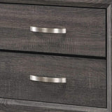Nightstand with 2 Drawers and Chamfered Legs, Gray and Black