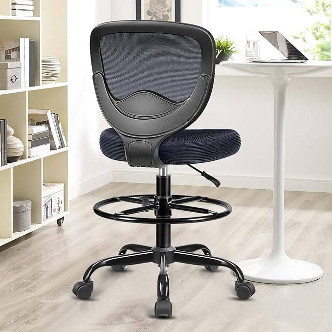 Drafting Chair Tall Office Chair for Standing Desk Chairs with Adjustable Height Footrest