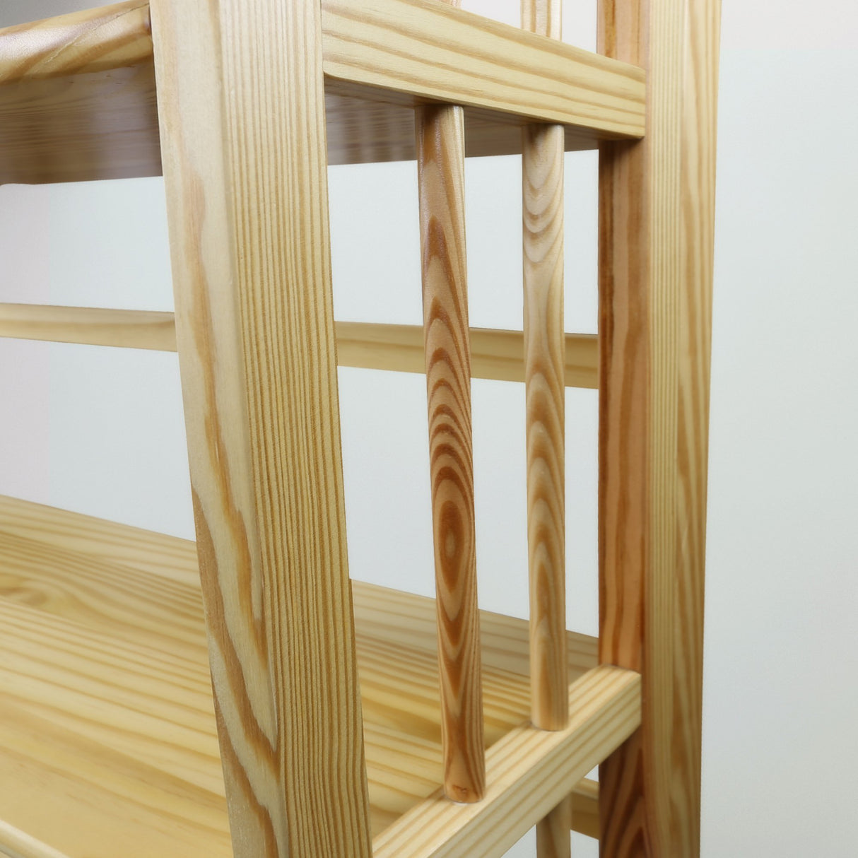 3-Shelf Folding Stackable Bookcase (27.5" Wide)-Natural