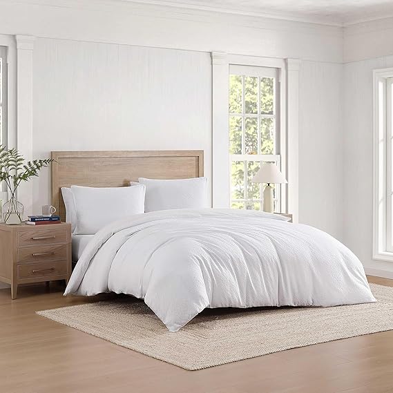 Cotton Matelassé Comforter Set - Full/Queen Beige Textured Bedding with Shams