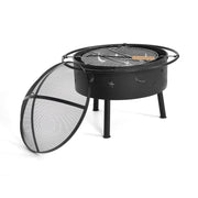 WestinTrends Large FirePit Bowl Star & Moon Bonfire Round Steel Wood Burning Heavy Duty Cooking BBQ Grill for Outdoor Patio Backyard Garden Beach - Bircata