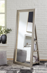 Evesen Casual Full Length Lighted Floor Standing Mirror with Storage, Metallic