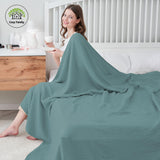 4 Layer Muslin Bed Blanket - Breathable and Lightweight Gauze Boho Blanket for Spring,