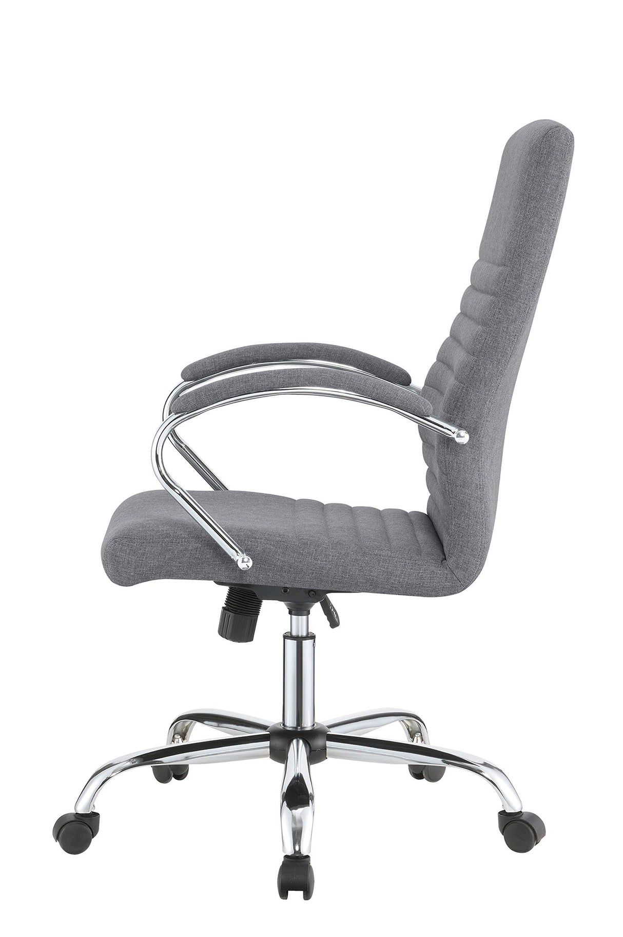 Upholstered Casters Grey and Chrome Office Chair, 23"" w x 28"" d x 42-46"" h (881217)