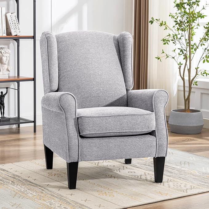 Modern Accent Chair, Chenille Fabric Armchair with High Resilience Sponge & Sturdy Legs