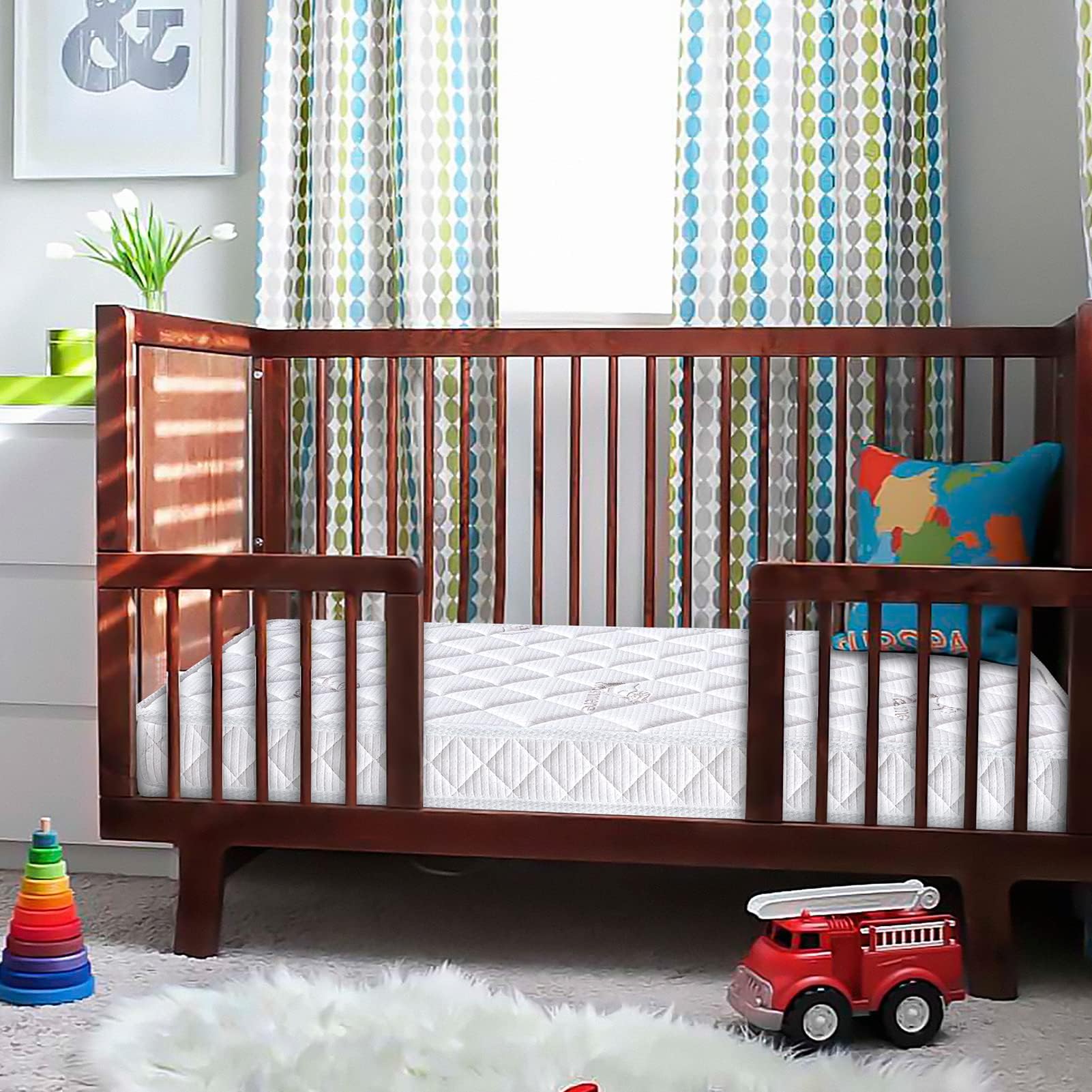 Premium Dual-Sided Crib & Toddler Mattress,100% Knitted Fabric