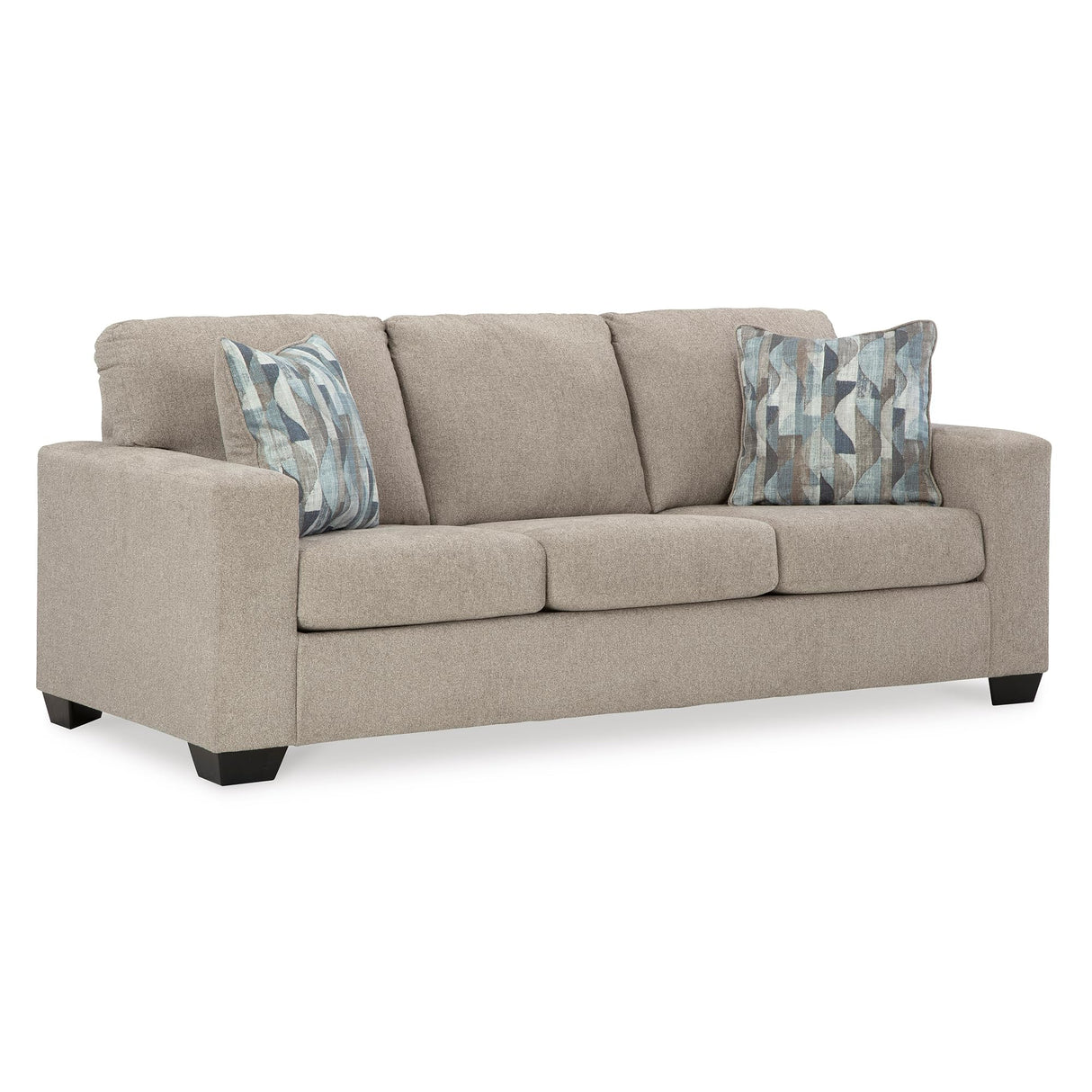 Signature Design by Ashley Deltona Contemporary 2-in-1 Sofa Sleeper with Folding Gel Memory Foam Mattress and 2 Accent Pillows, Queen, Beige
