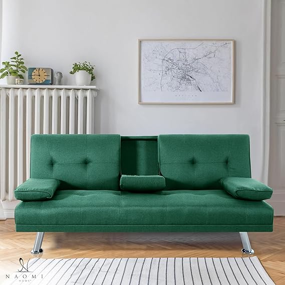 Low Profile Design: Convertible Folding Futon Sofa Bed Sleeper Couch for Living Room
