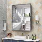 24X30 Inches Medicine Cabinet, Wall Mounted Bathroom Cabinet wirh Beveled Mirror