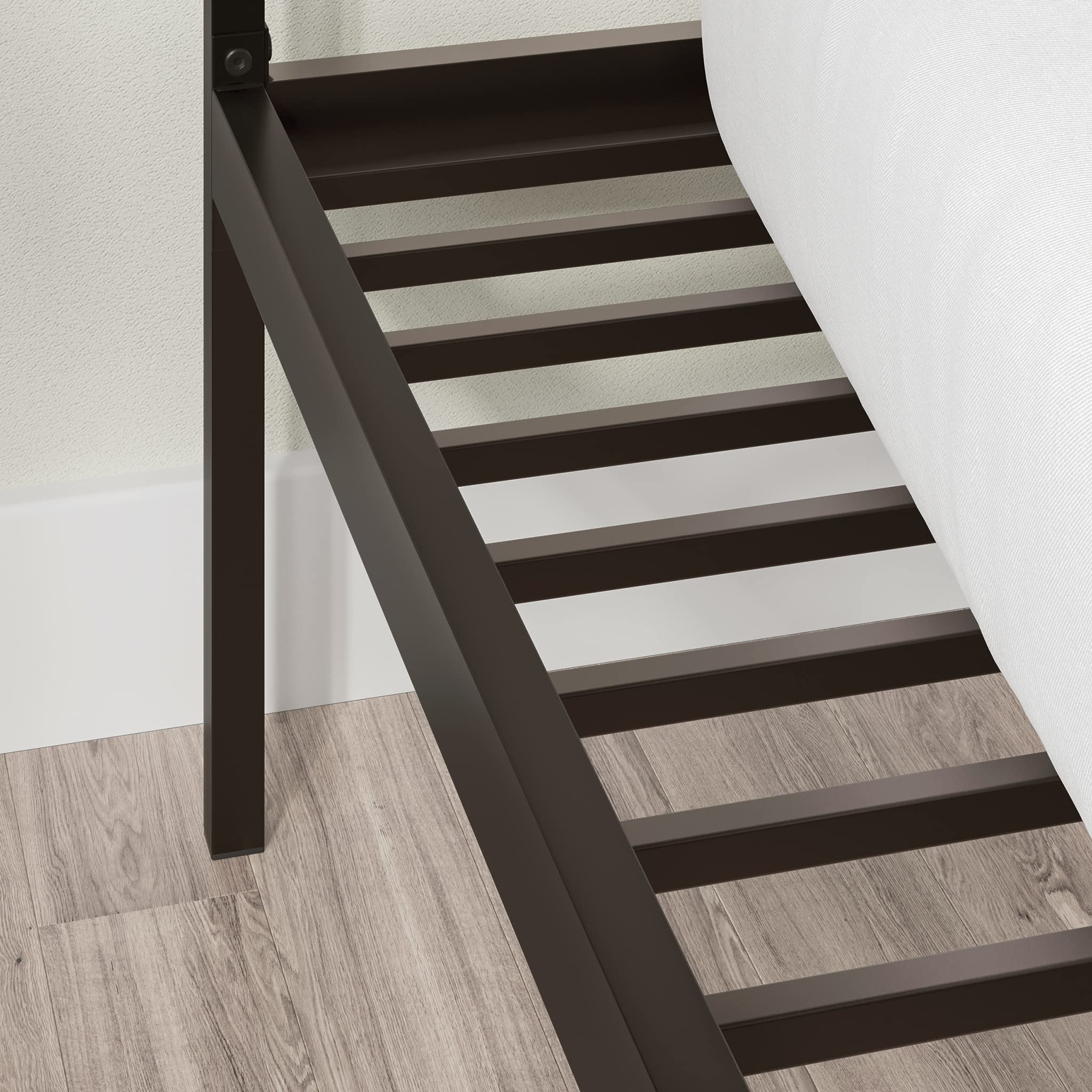 Sauder Cannery Bridge Queen Platform Bed with Headboard, Bronze Finish