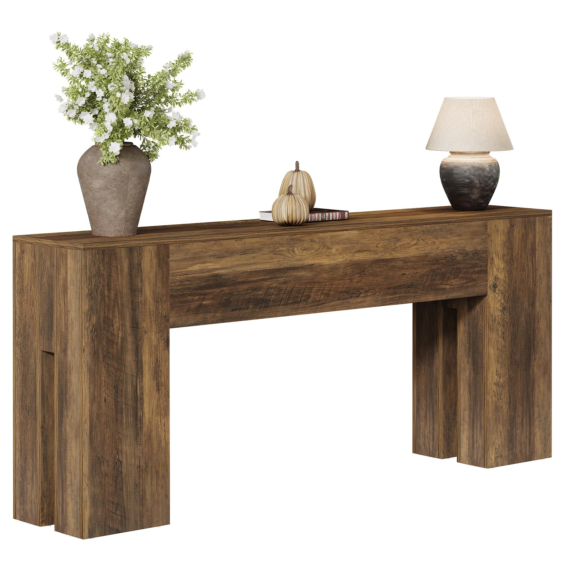 71-Inch Long Console Table for Entryway - Farmhouse Sofa Table