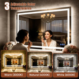 40x30 LED Bathroom Mirror - Wall Mounted with Dimmable Front & Backlit