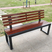1 Meter Outdoor Park Chair Solid Wood Backrest Outdoor Square Leisure Bench Plastic