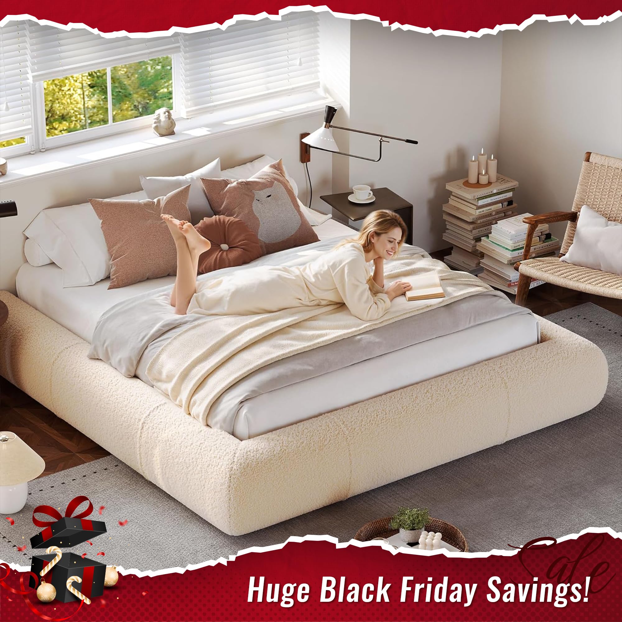 Cloud Queen Bed Frame - Easy Assembly with Rounded Corners