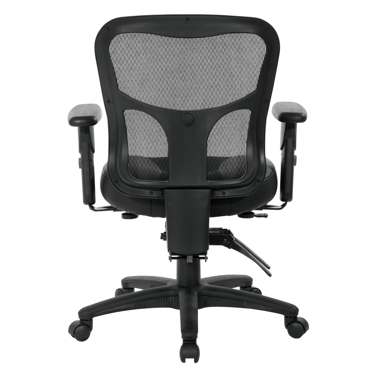 Breathable High Back Manager's Chair with Leather and Mesh Seat, Adjustable Height