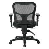 Breathable High Back Manager's Chair with Leather and Mesh Seat, Adjustable Height