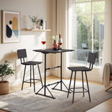 3-Piece Bar Table Chairs, Square Counter Height Bistro Dinette Sets