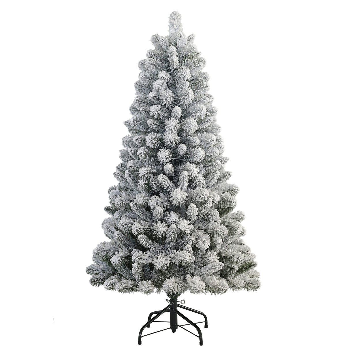 4.5' Flocked Virginia Pine Unlit Artificial Christmas Tree with Stand