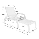 Iwicker Patio Convertible Handwoven Rattan Chaise Lounge Chairs Outdoor Steel Frame Wicker Adjustable Recliners with Quick Dry Foam Filling, Set of 2