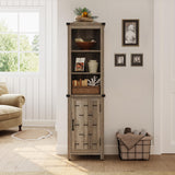 Bathroom Storage Cabinet, Farmhouse Narrow Storage Cabinet with Door