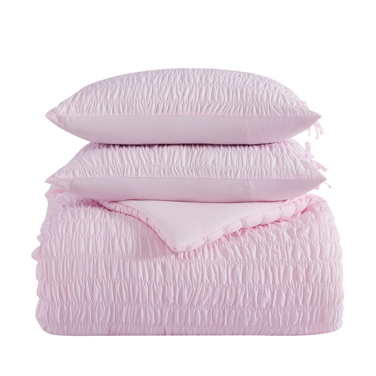 Queen Comforter Set, Reversible Cotton Bedding with Matching Shams, Vintage-Inspired