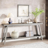 Farmhouse Console Entryway Table: 70.9 Inches All Wood Console Table for Entrance,