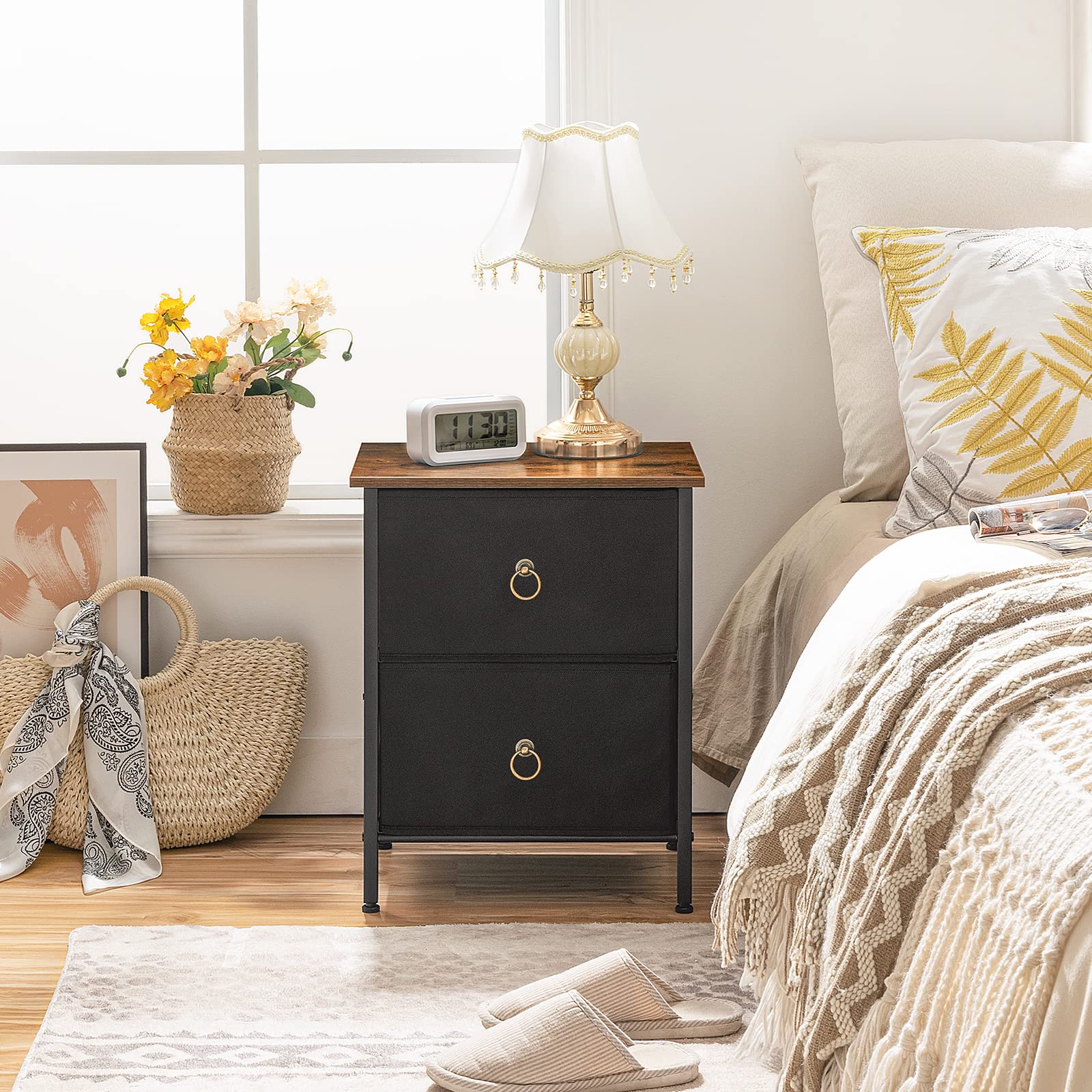 2 Drawer Dresser for Bedroom, Small Night Stand