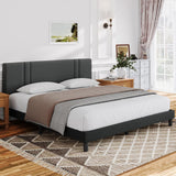 Queen Bed Frame with Headboard, Bed Frame Queen Size with Wood Slats Support,Linen