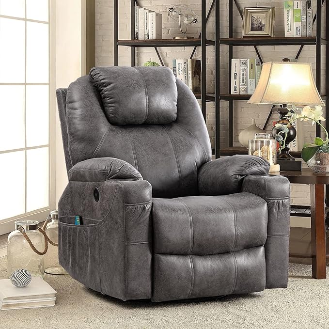 Ouinch PowerRelax Swivel Recliner with Massage & Heat
