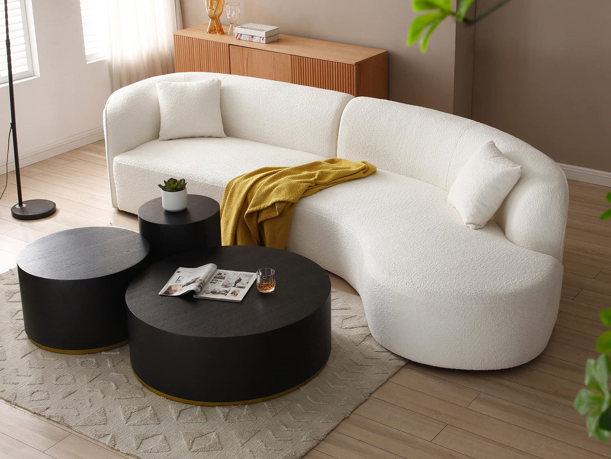 Black Coffee Table Side Table End Table for Living Room