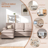 Vongrasig Sectional Couches for Living Room, Comfy Cloud Couch with Chaise 110" U-Shaped Sofa 4-seat Modular Sofa Large Sectional Couch with Ottoman for Living Room (Khaki)