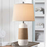 White Boho Ceramic Table Lamps Set of 2 with Rope Accent