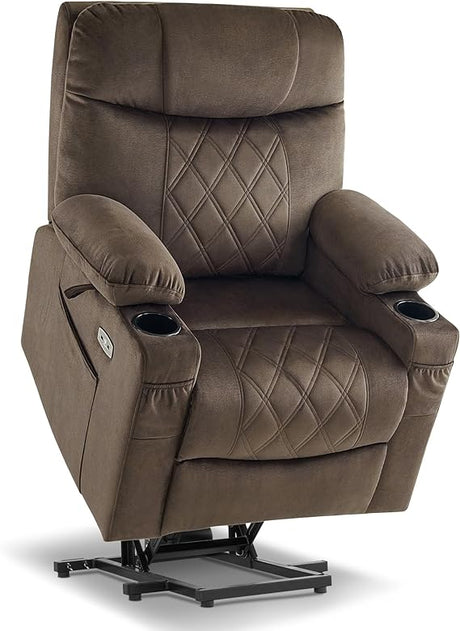 Lay Flat Dual Motor Power Lift Recliner Chair Sofa with Massage