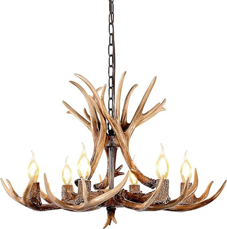 Antler Chandelier Lighting Deer Lamp Vintage Rustic Farmhouse