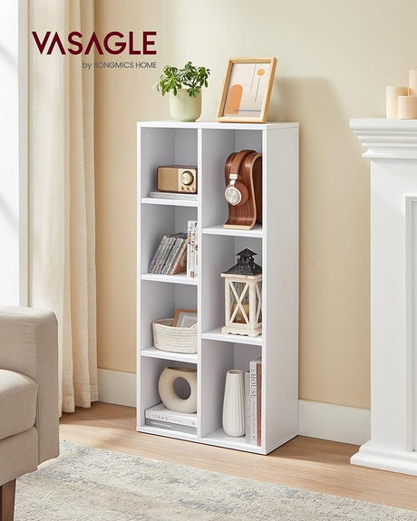 Bookcase, Bookshelf with 7 Compartments, Freestanding Shelves and Cube Organizer,