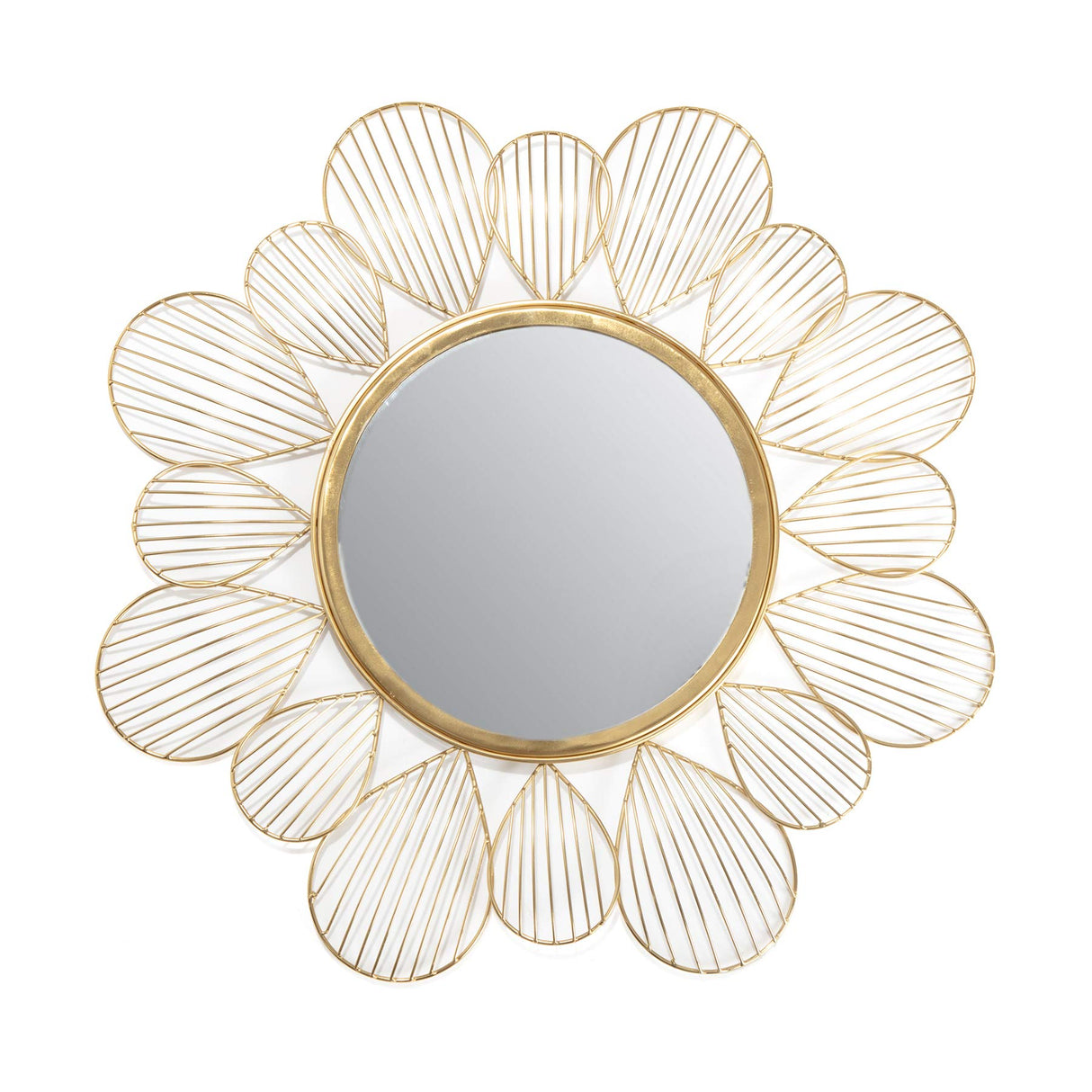 Adrina Gold Floral Petal Mirror, metallic