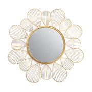 Adrina Gold Floral Petal Mirror, metallic