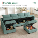 Modular Sofa Sectional L Shaped Couch with Storage Seat, Convertible Modular Sectional